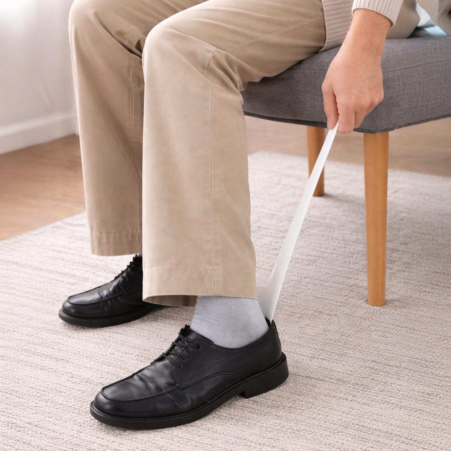 DMI Extra Long Handled Steel No Bend Shoe Horn, 24 Inches, White - Image 5