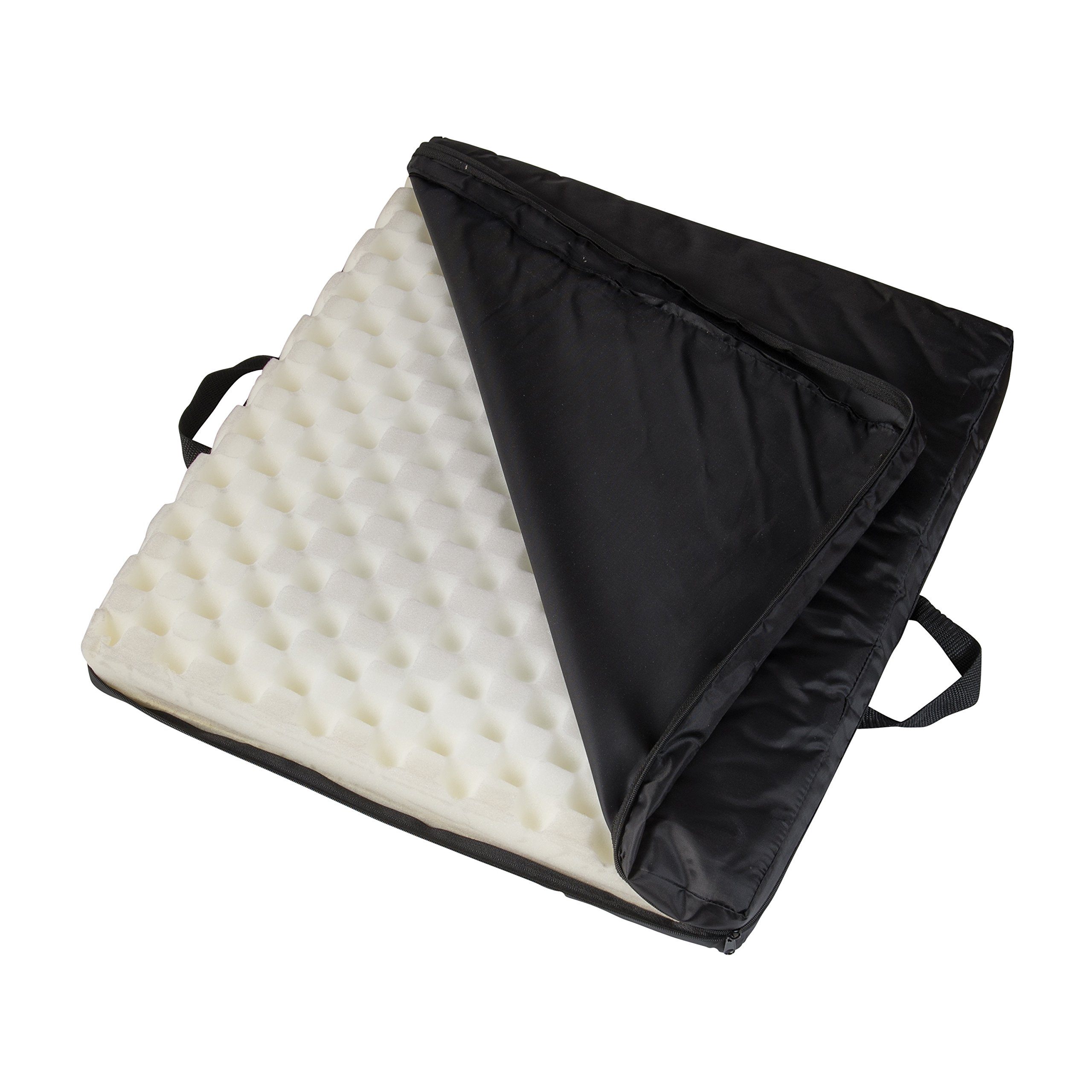 DMI Gel Foam Wheelchair Seat Cushion for Pressure Relief, Ideal for Office, Kitchen, Wheelchairs, and Cars, Coccyx, Sciatia & Tailbone Pain Relief, With Waterproof Cover, 18 x 20 x 2.5 Inches, Black - Image 4