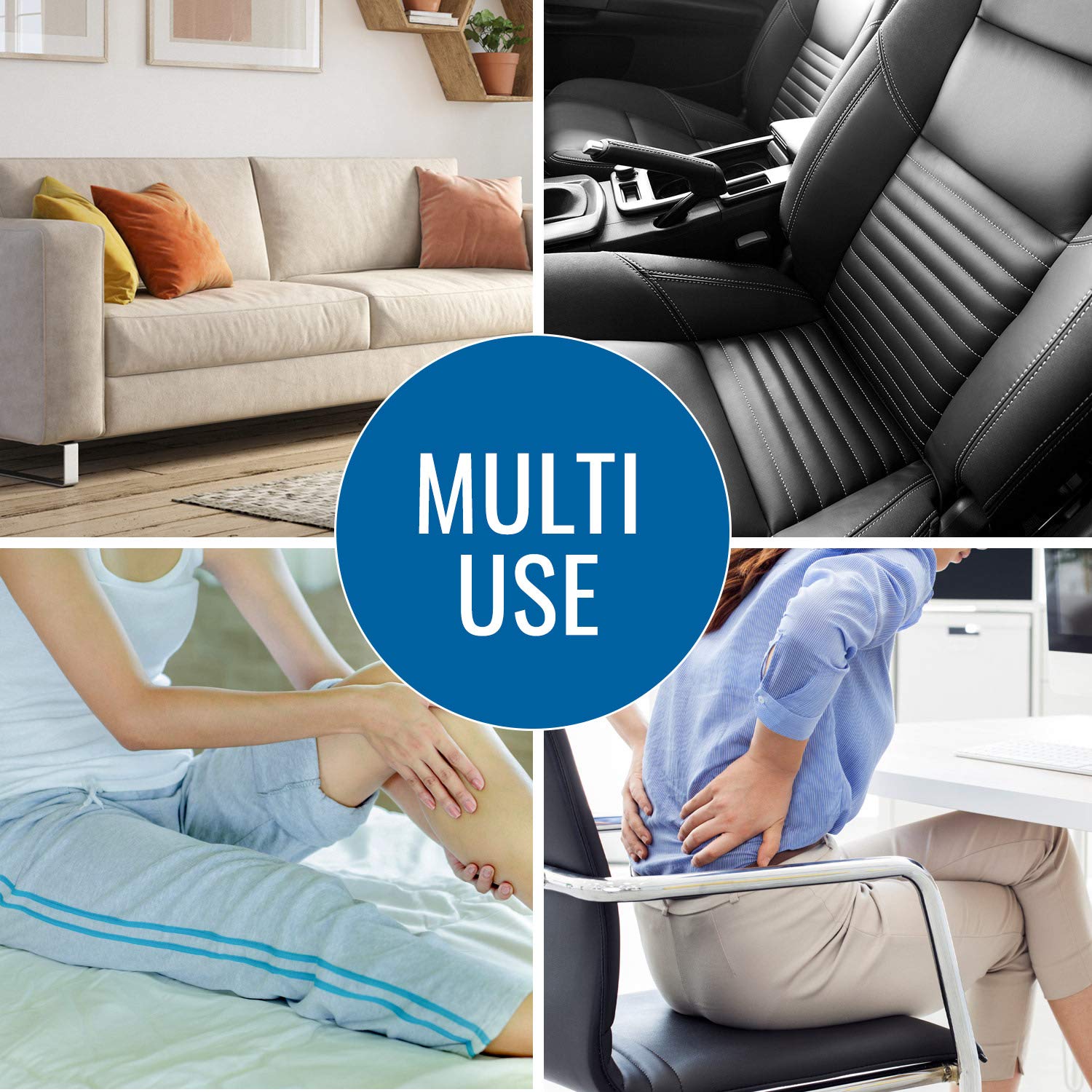 DMI Lumbar Roll Back Support Cushion Pillow, Half-Moon Size, Navy - Image 6
