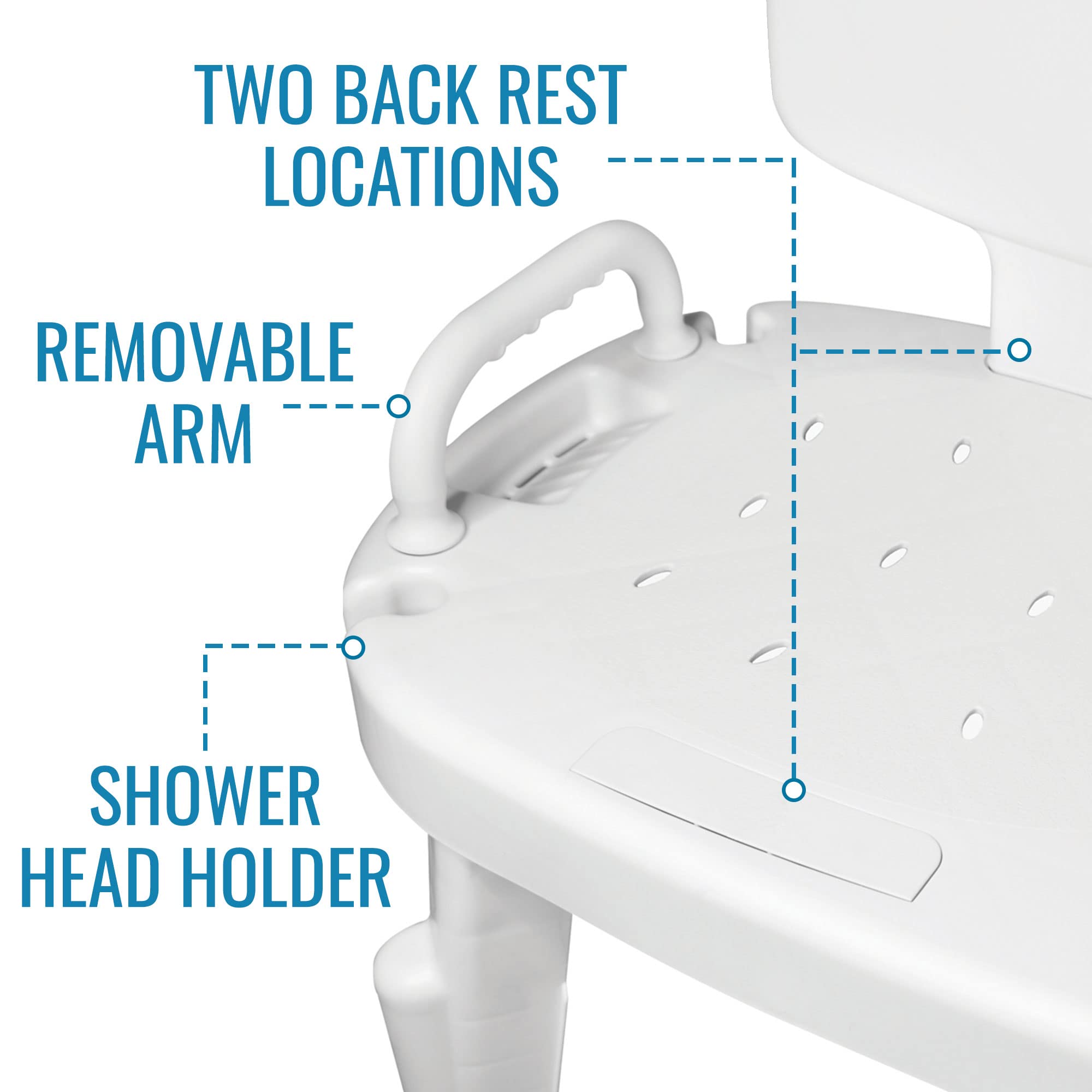DMI Tool-Free Universal Transfer Bench for Bathtubs & Showers, 350lb Weight Capacity, Adjustable Legs, Secure Handles, FSA & HSA Eligible - Image 4