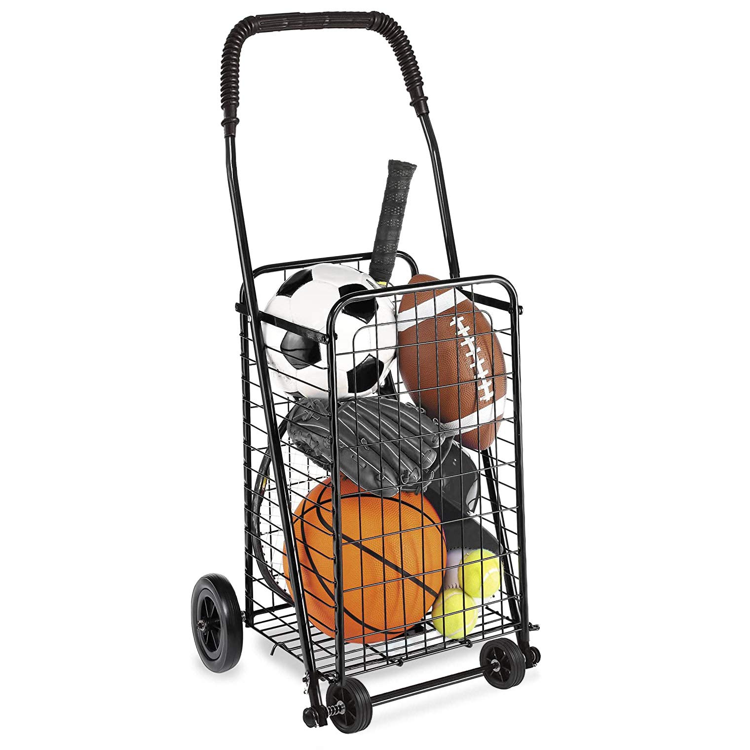 DMI Utility Cart with Wheels to be used for Shopping, Grocery, Laundry and Stair Climber Cart, Weighs 7.5 Pounds but holds up to 90 Pounds, Compact and Foldable, Black - Image 7