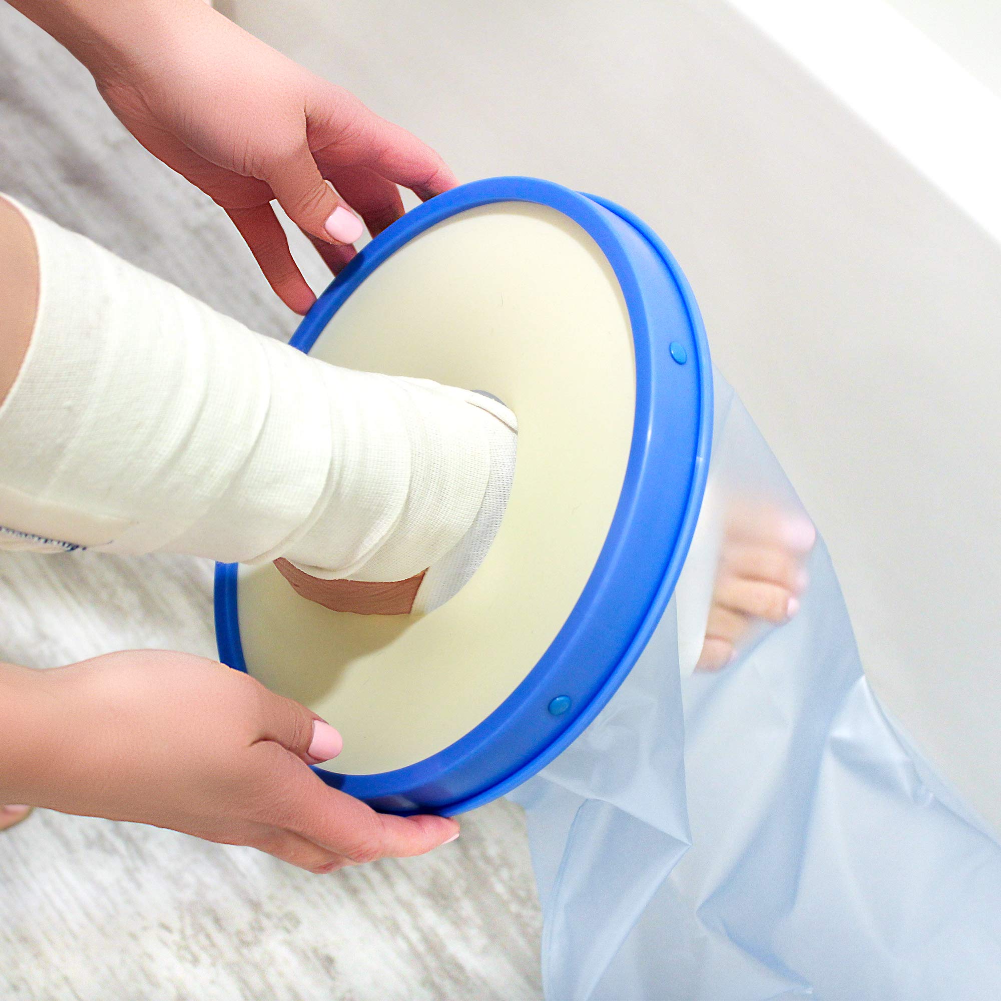 DMI Waterproof Cast Cover, Wound Barrier & Bandage Protector, Reusable with a Watertight Seal for Showers, Baths and Pools, Fits Adult Large Leg up to 42 Inches in Length, Long Leg - Image 3