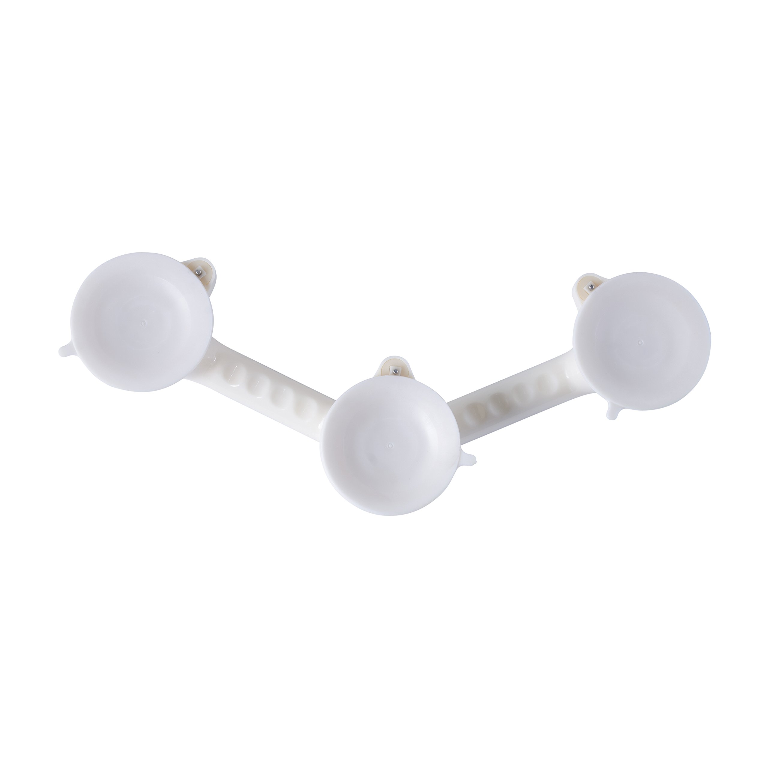 MABIS Shower Grab Bar, Swivel Bathroom Safety Grab Bar, Suction Cup Grab Bar with Safety Indicator, Easy No Tool Assembly, 19.5 Inches, Blue and White - Image 4